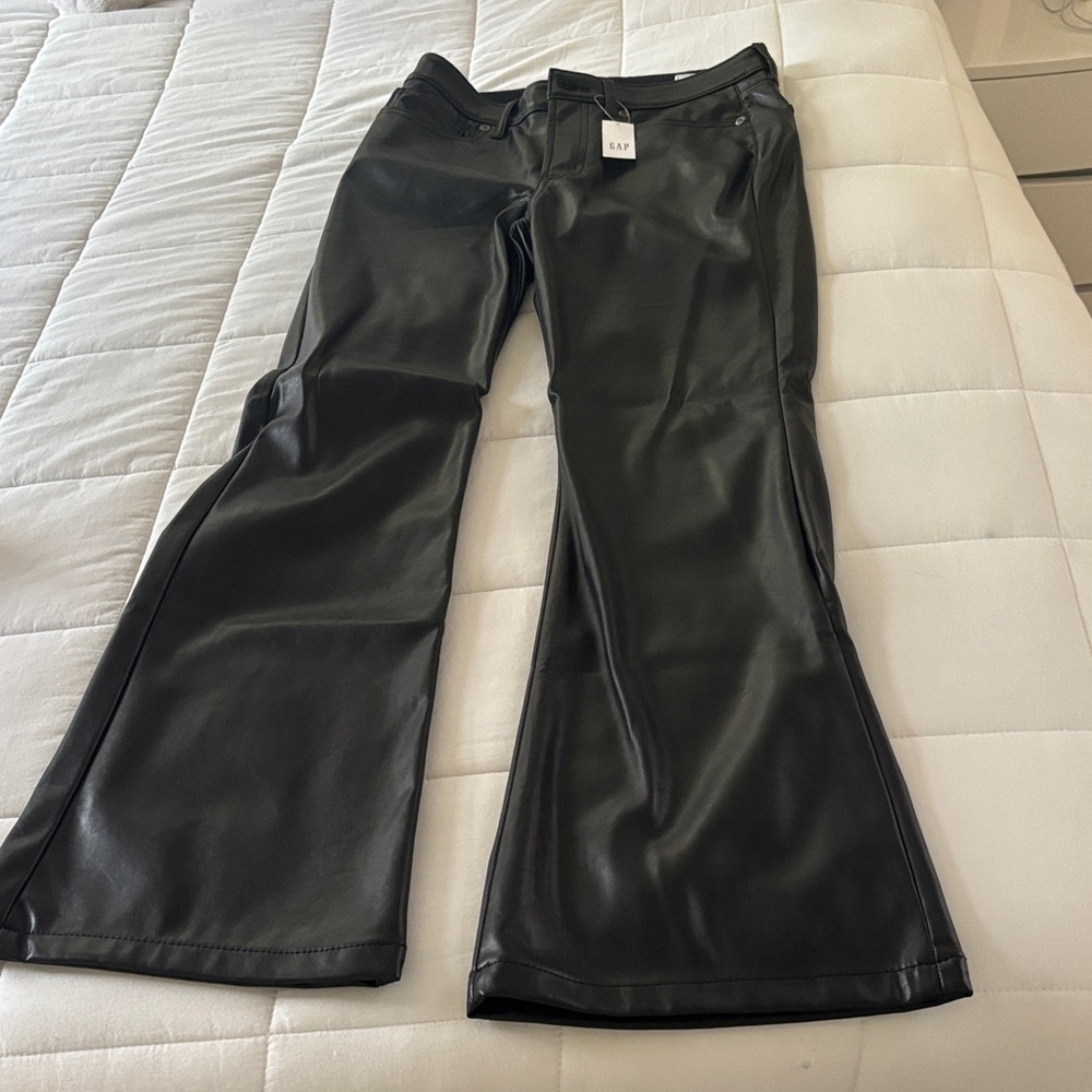 GAP Black Faux Leather Pants